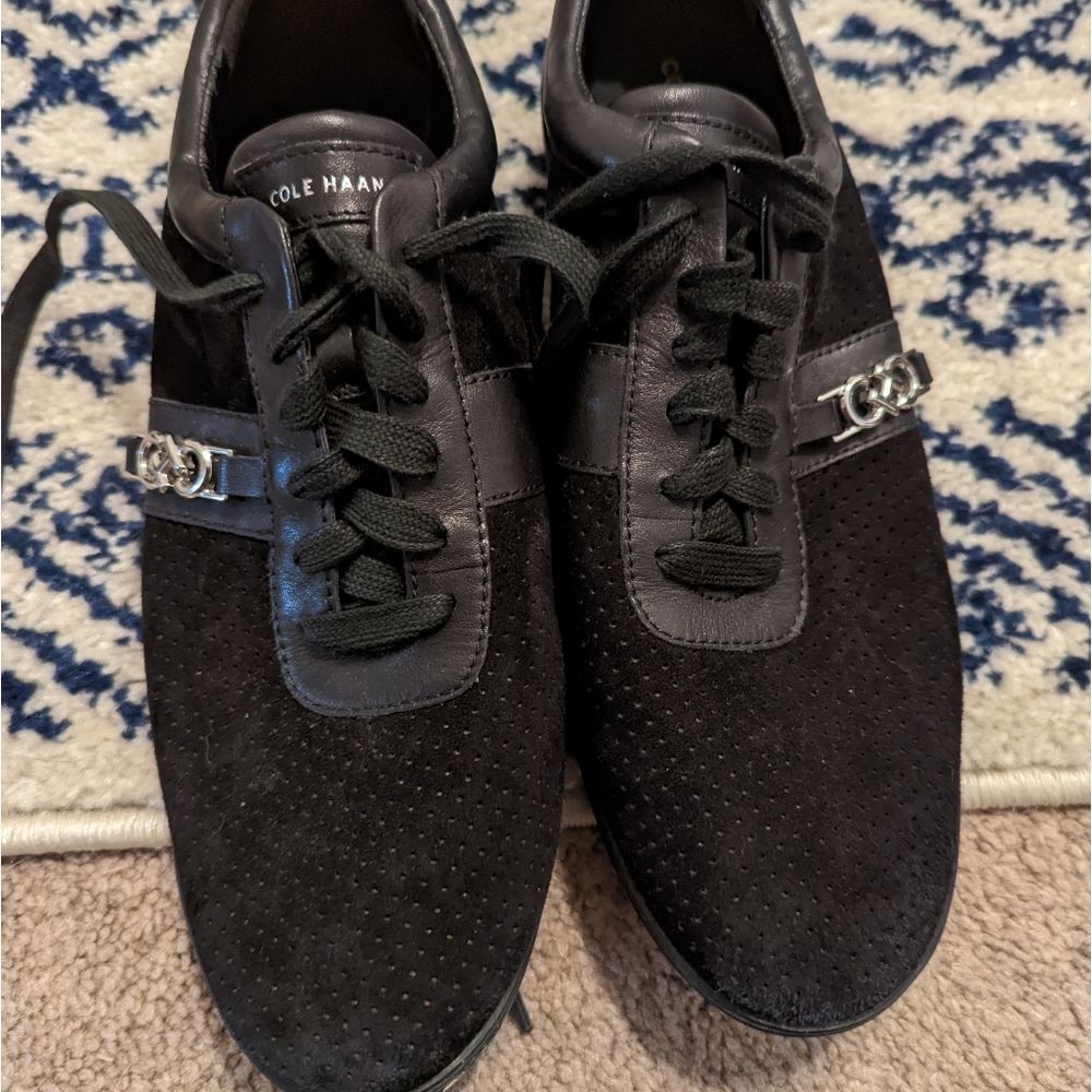 Cole Haan Suede Black Tennis Shoes